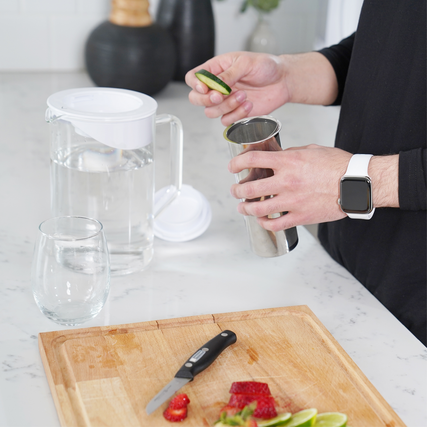 AquaTru Carafe - Infuser lid with glass pitcher